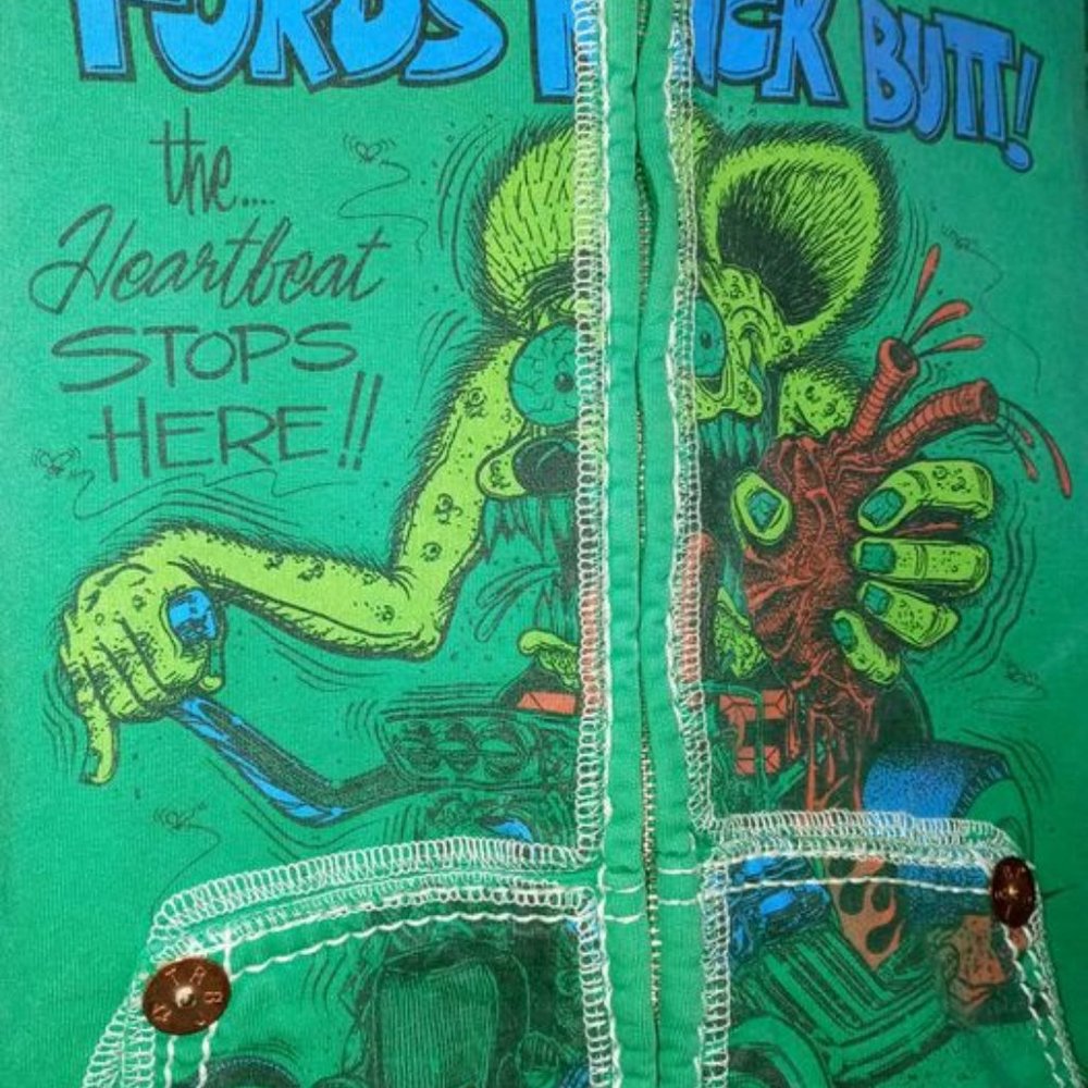 True Religion Rat Fink Ed Roth FORDS Hoodie Size M